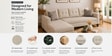 Norris Fabric RHS 6 Seater Sectional Sofa In Silk Cream Colour Norris Fabric RHS 6 Seater Sectional Sofa In Silk Cream Colour