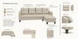 Norris Fabric RHS 6 Seater Sectional Sofa In Silk Cream Colour