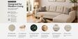 Norris Fabric RHS 6 Seater Sectional Sofa In Silk Cream Colour