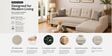 Norris Fabric RHS 6 Seater Sectional Sofa In Silk Cream Colour Norris Fabric RHS 6 Seater Sectional Sofa In Silk Cream Colour