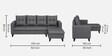 Norris Fabric RHS 6 Seater Sectional Sofa In Steel Grey Colour