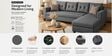 Norris Fabric RHS 6 Seater Sectional Sofa In Steel Grey Colour Norris Fabric RHS 6 Seater Sectional Sofa In Steel Grey Colour