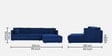 Northern Fabric LHS Sectional Sofa in Royal Blue Colour