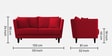 Norway Velvet 2 Seater Sofa in Cherry Red Colour
