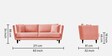 Norway Velvet 3 Seater Sofa in Blush Pink Colour