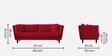 Norway Velvet 3 Seater Sofa in Cherry Red Colour