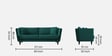 Norway Velvet 3 Seater Sofa in Arabian Green Colour
