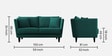 Norway Fabric 2 Seater Sofa in Arabian Green Colour