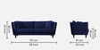Norway Velvet 3 Seater Sofa in Indigo Blue Colour