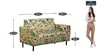 Nova Fabric 2 Seater Sofa in in Multicolour Print