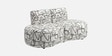 Nova Abstract Linear 3 Seater Polyester Fabric Armless Sofa In White And Black Colour Nova Abstract Linear 3 Seater Polyester Fabric Armless Sofa In White And Black Colour