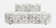 Nova Modern Muse 3 Seater  Armless Sofa In White And Black Colour