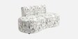 Nova Modern Muse 3 Seater  Armless Sofa In White And Black Colour