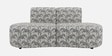 Nova Safari Sketch 3 Seater  Polyester Fabric Armless Sofa In White And Black Colour