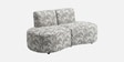 Nova Safari Sketch 3 Seater  Polyester Fabric Armless Sofa In White And Black Colour