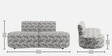 Nova Safari Sketch 3 Seater  Polyester Fabric Armless Sofa In White And Black Colour