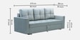 Novelli Velvet Fabric Sofa Cum Bed in Mint Green Colour With Storage