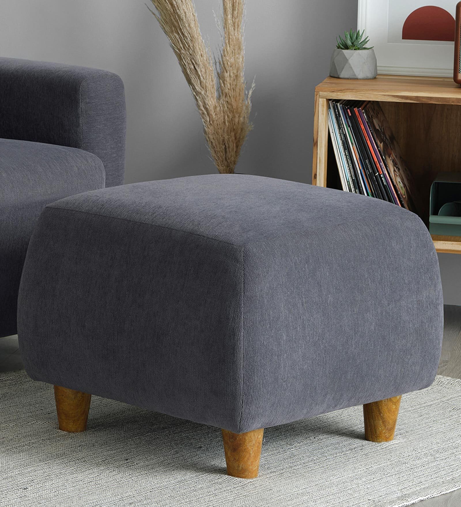 Yolo Fabric Ottoman in Grey Colour