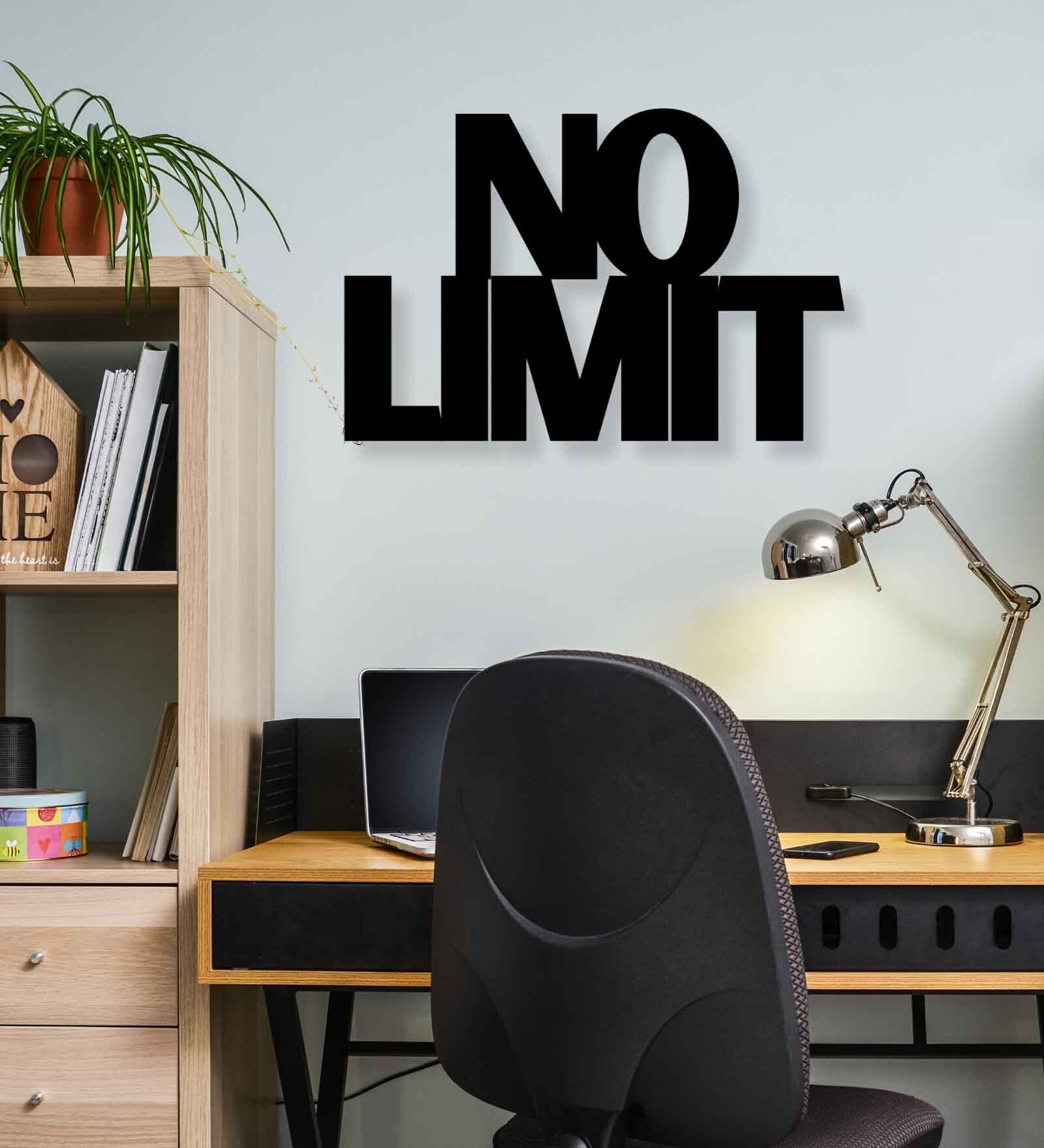 No Limit Black Mild Steel Wall Art