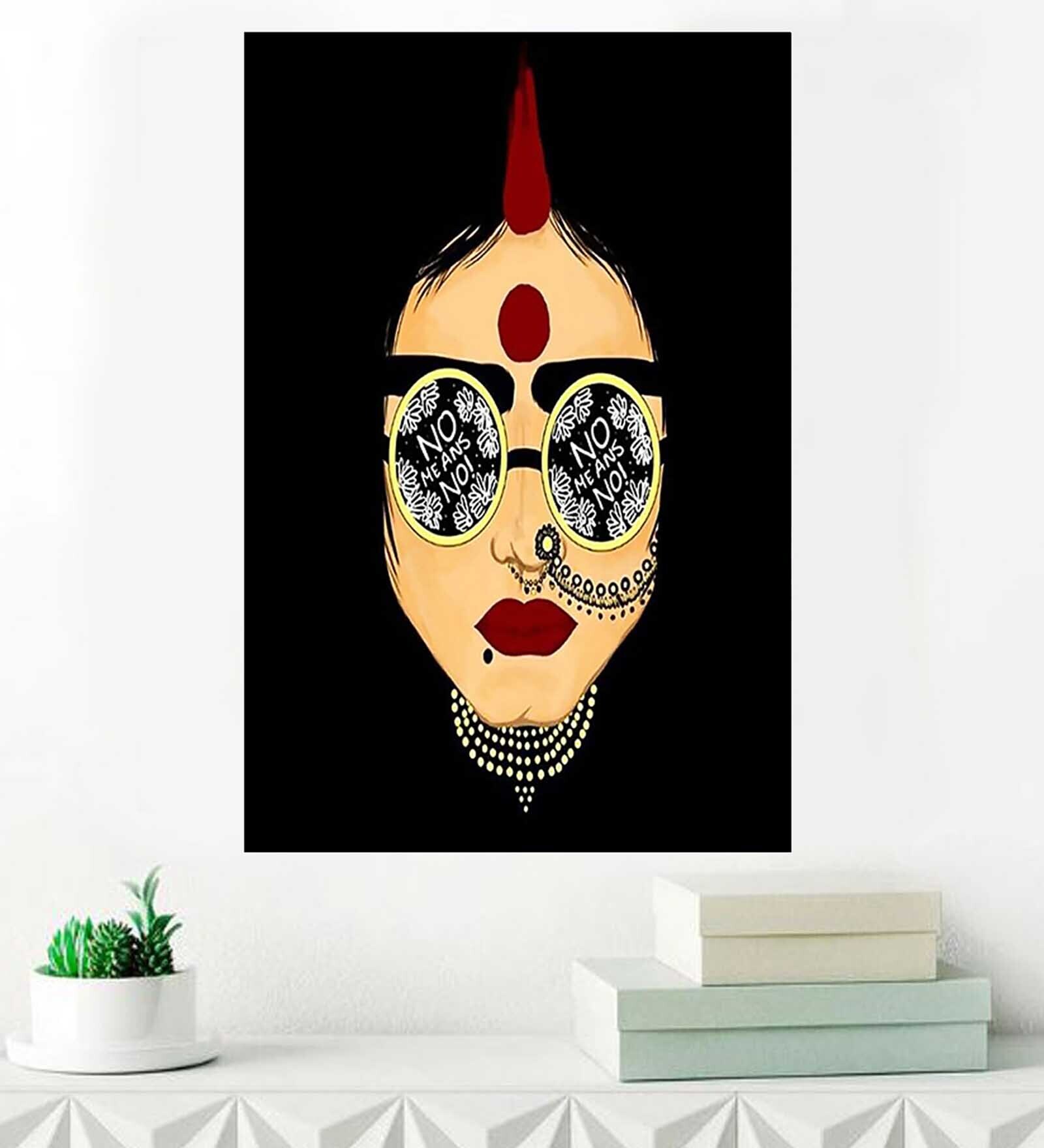 No Means No Canvas Unframed Art Print in 12inches x 18 inches