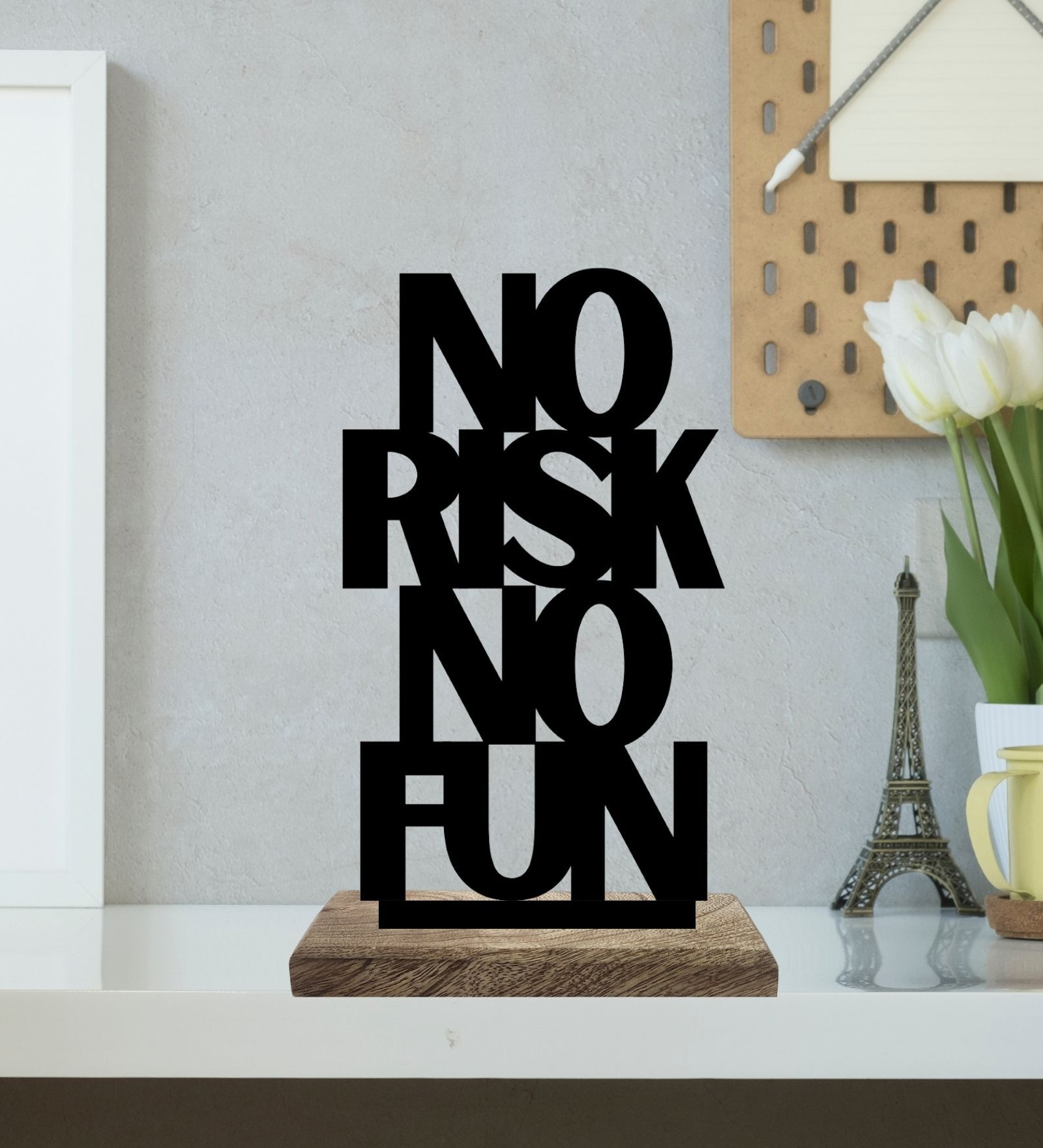 72 No Risk Buy No Risk No Fun Black Mango Wood & Iron Showpiece at 40% OFF by ...