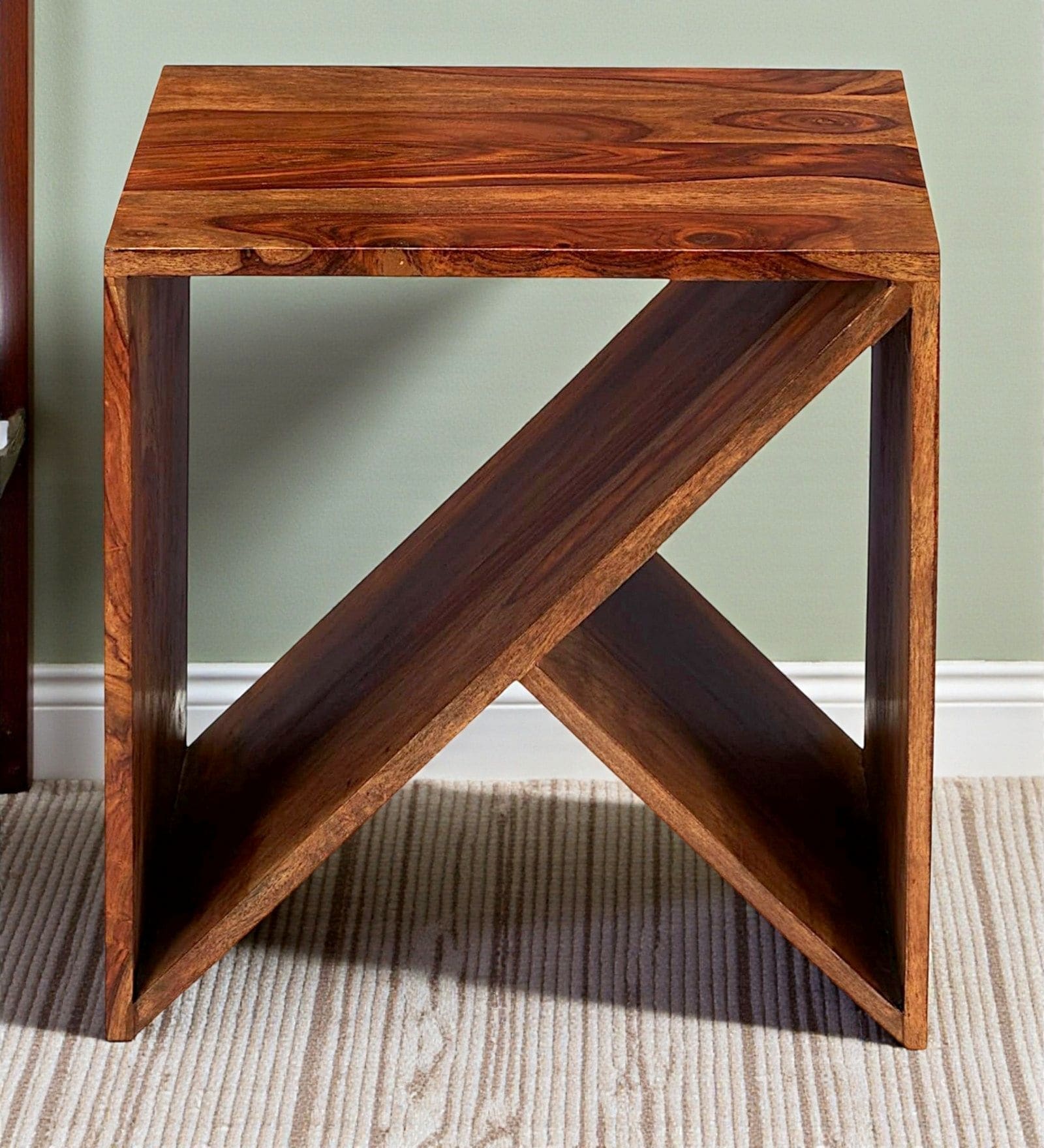 Noah Bedside Table In Natural Teak Finish