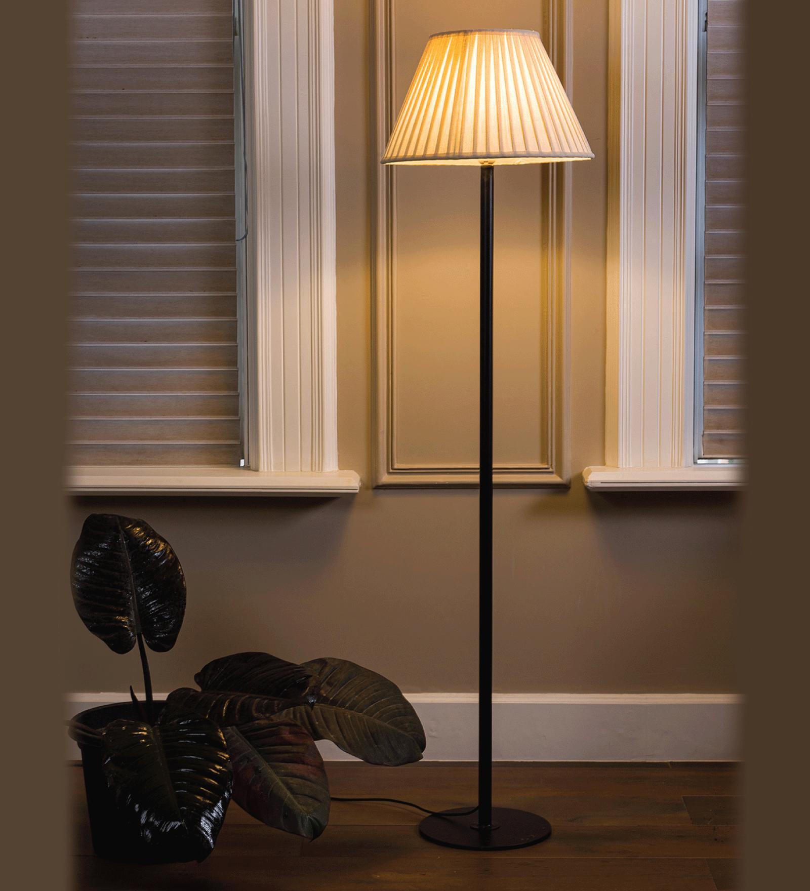 Noel Off White Cotton Club Floor Lamp