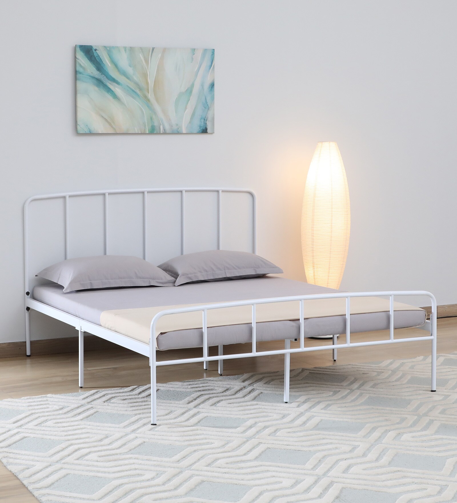 Buy Neolia Metal Queen Size Bed In White Colour at 5 OFF by Casacraft