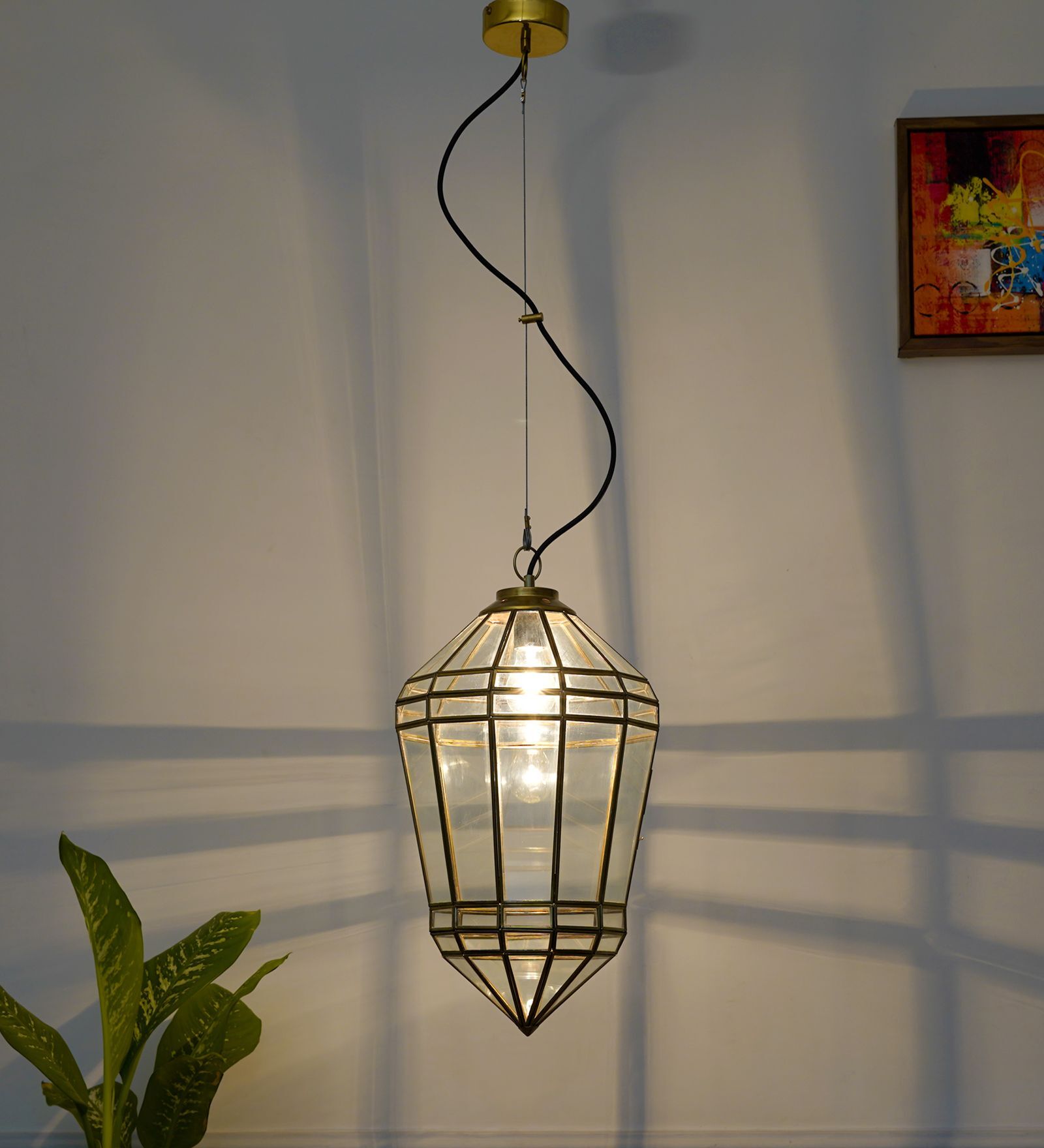 Nolan Brass & Glass Pendant Light