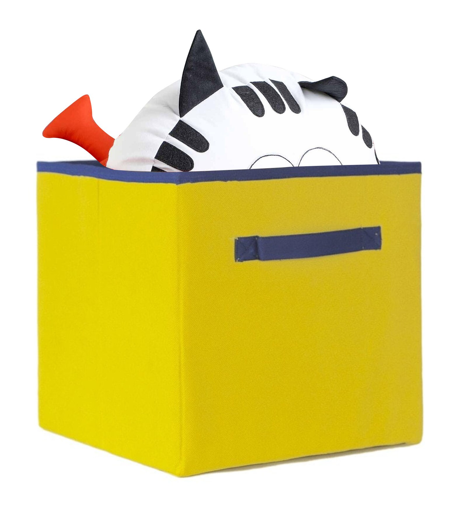 Kingbirds Fabric Kids Storage Basket in Yellow Colour