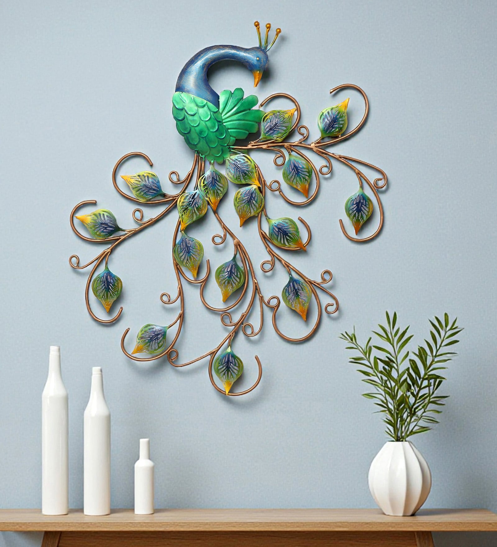 Noor Peacock Metal Wall Art