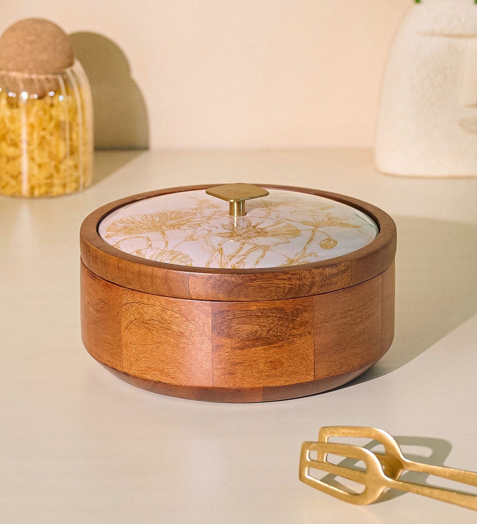 Noor Roti Box Wooden Casserole Chapati Box With Lid
