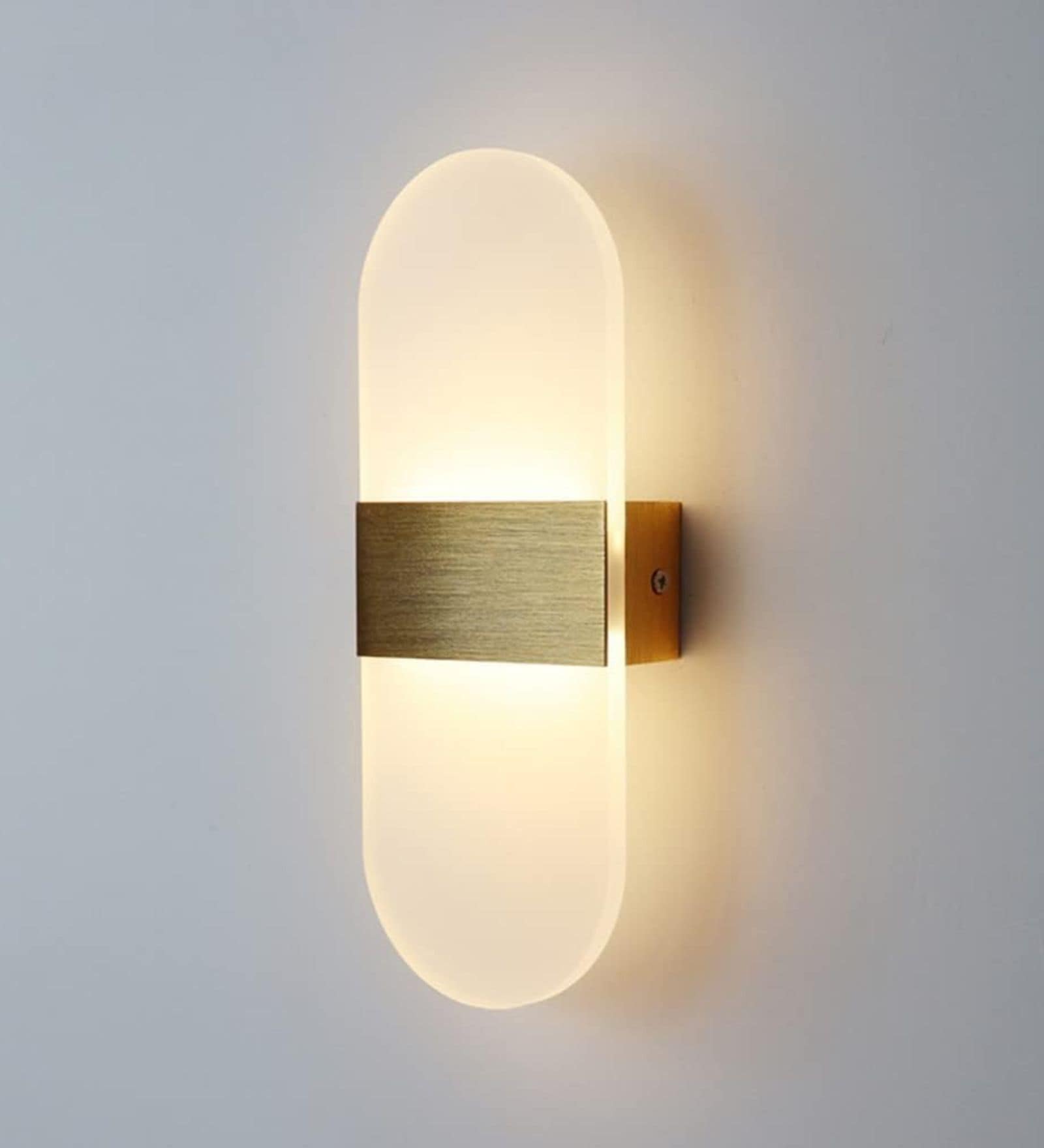 Nordic Capsule LED Wall Lamp   Brushed Gold Finish