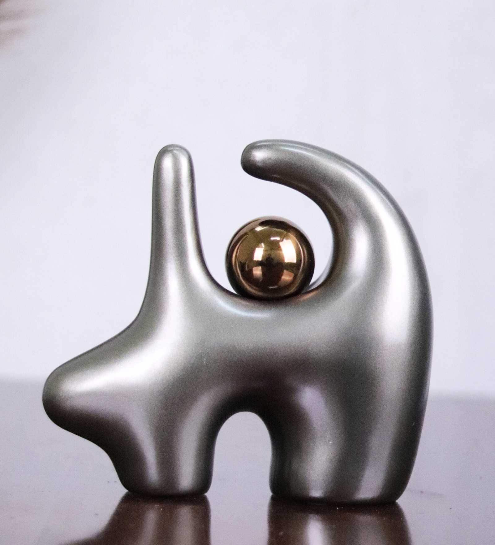 Nordic Stylea Artifact Abstract Sculpture (Grey)