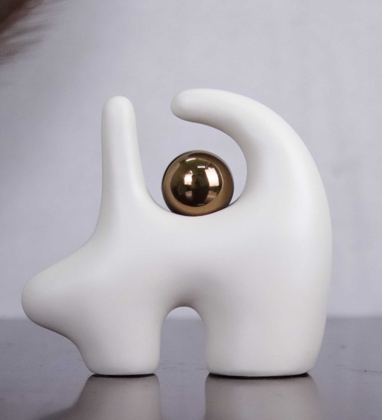 Nordic Stylea Artifact Abstract Sculpture (White)