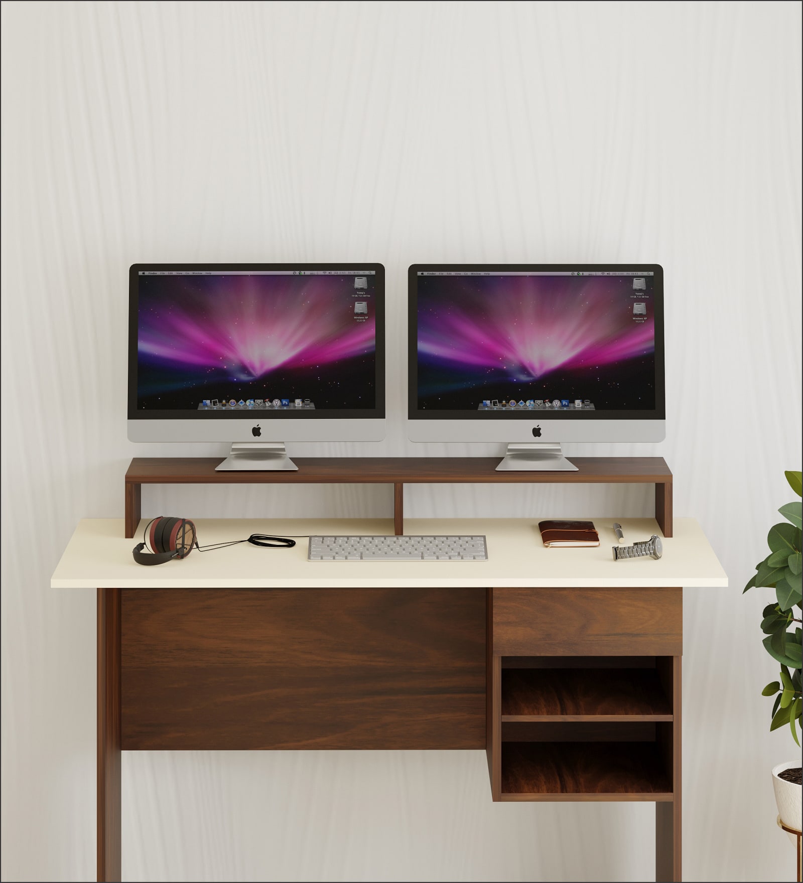 Norel Monitor Stand In Brown Maple Colour