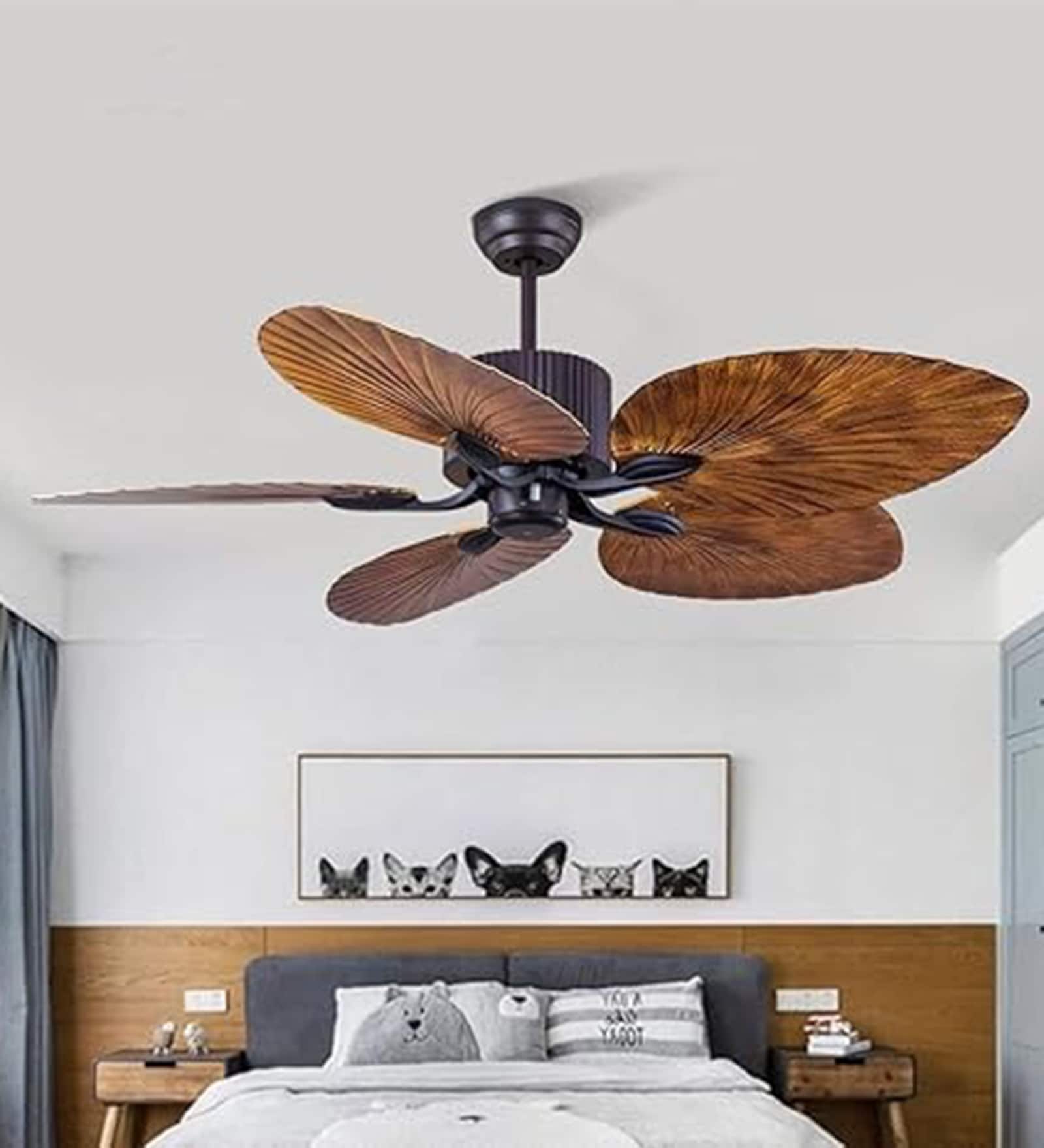 Noro Smart Fan Brown Metal , Google & Alexa Remote & App Control
