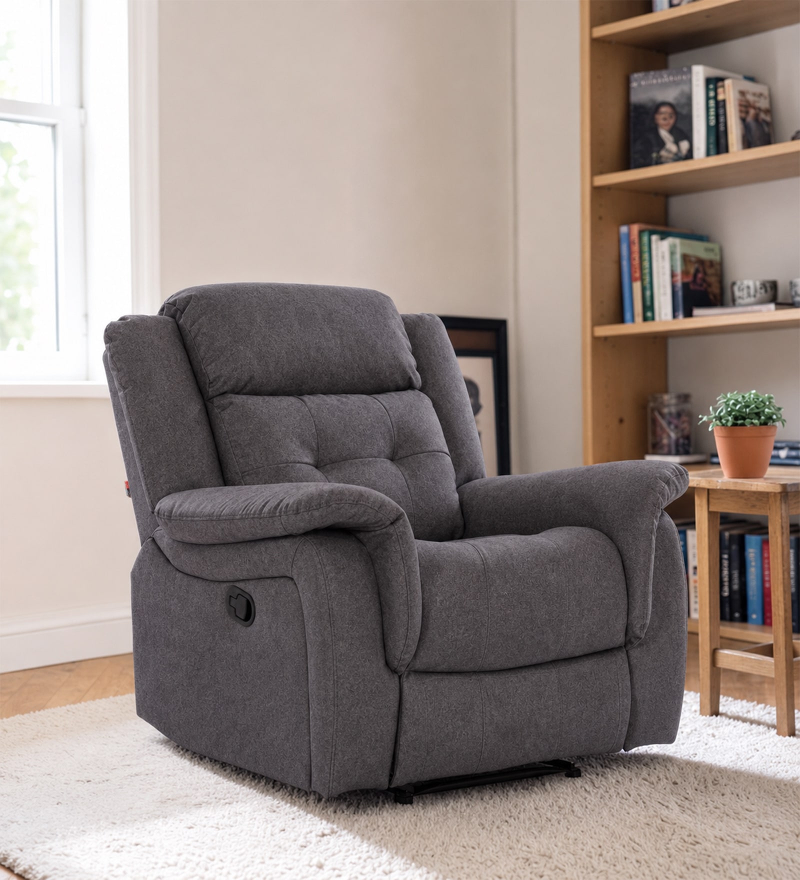 Norton  1 Seater Manual Recliner in Grey Colour