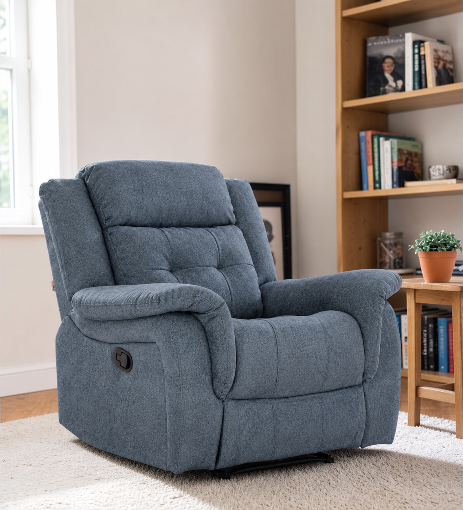 Norton 1 Seater Manual Recliner in Turquoise Colour Norton 1 Seater Manual Recliner in Turquoise Colour