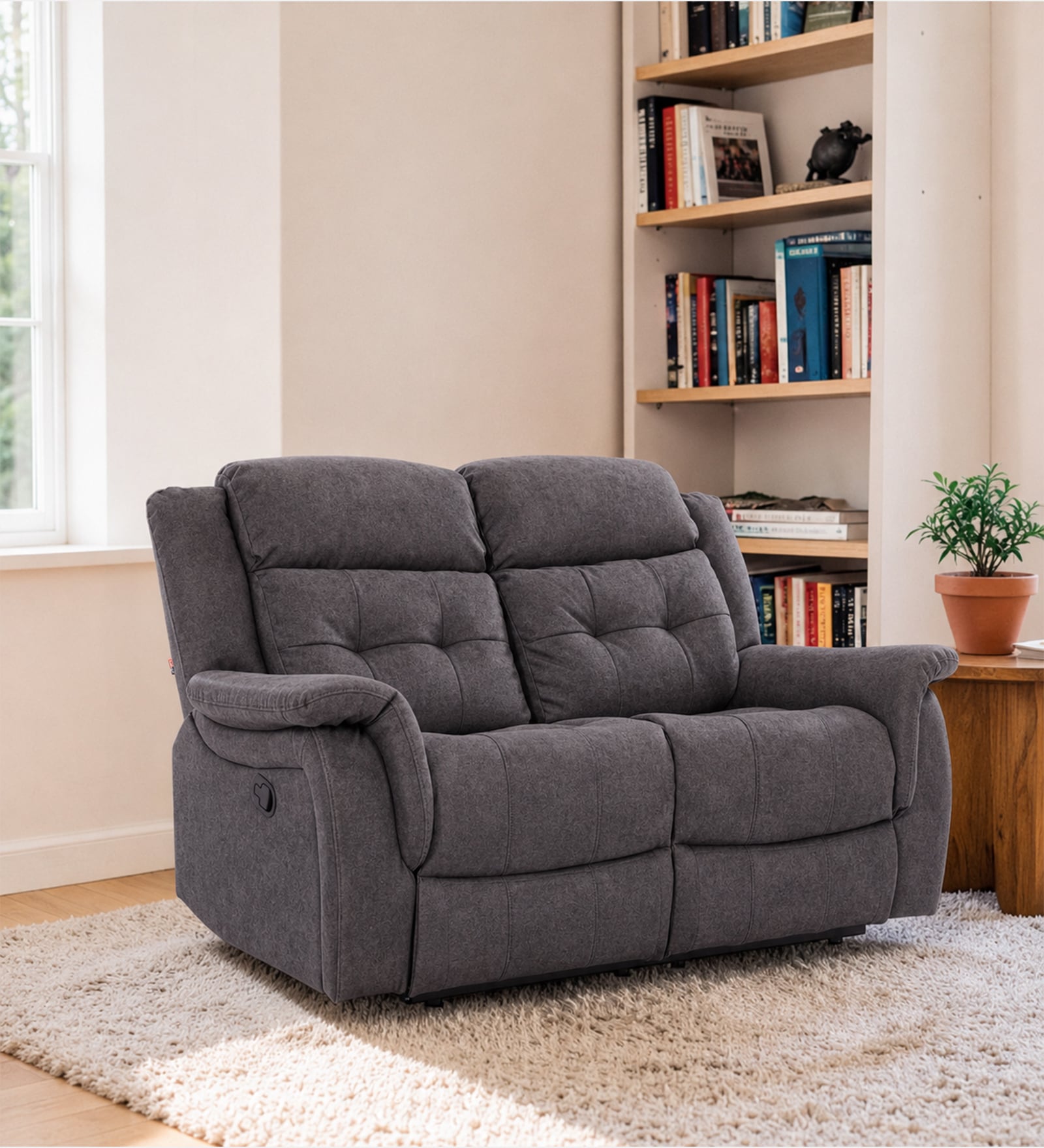 Norton  2 Seater Manual Recliner in Grey Colour