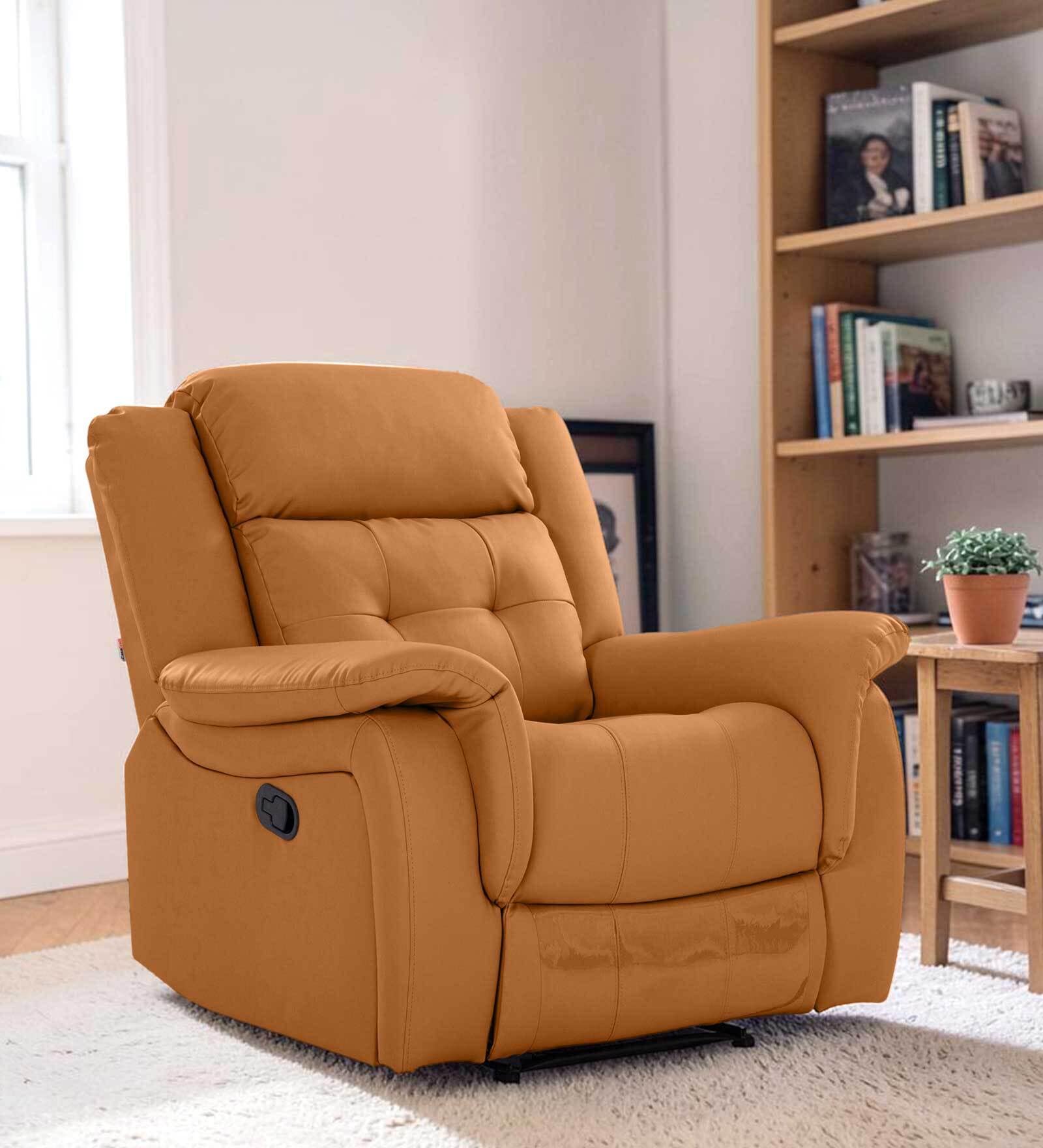 Norton Leatherette 3 Seater Motorized Recliner in Tan Colour