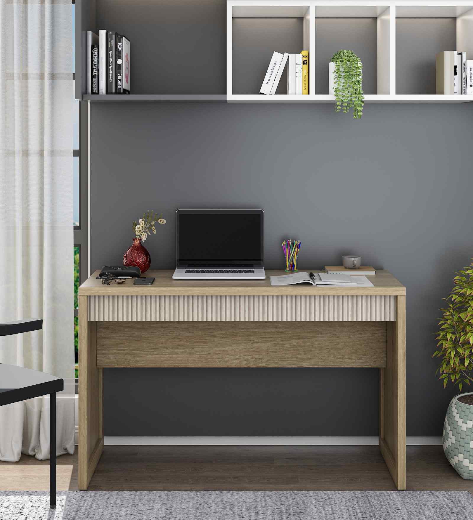 Note 120 Writing Table In Santana Oak & Bamboo Flute Finish