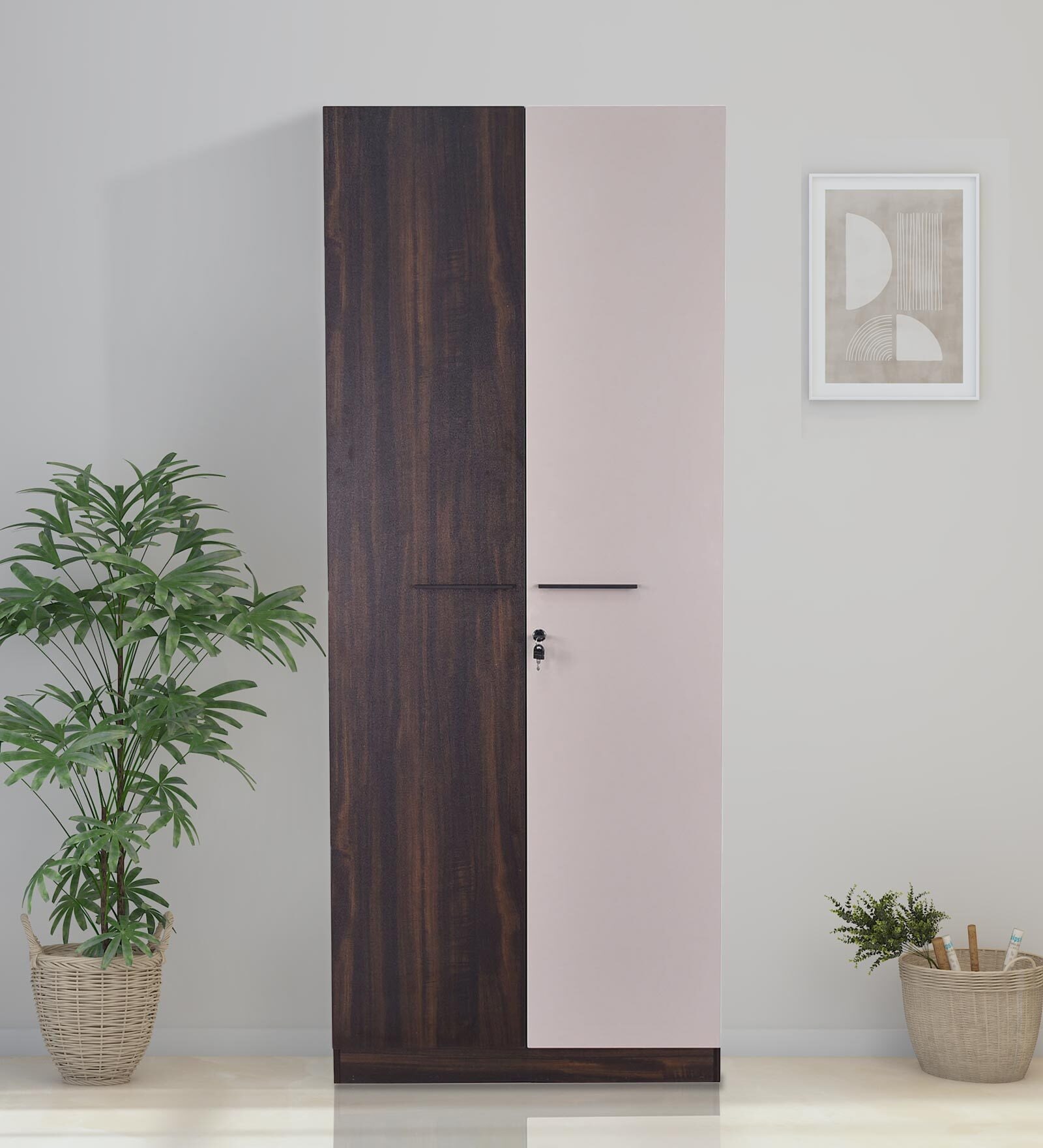 Nova 2 Door Wardrobe in Brown Finish Nova 2 Door Wardrobe in Brown Finish