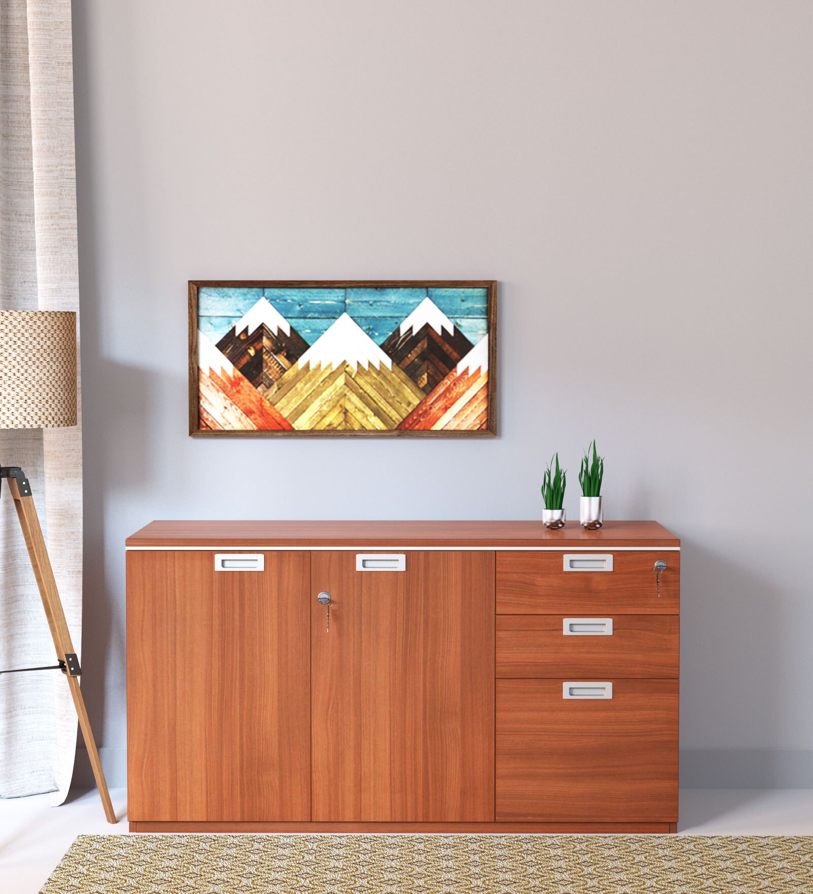 Nova Filling Cabinet in Walnut Regato Colour