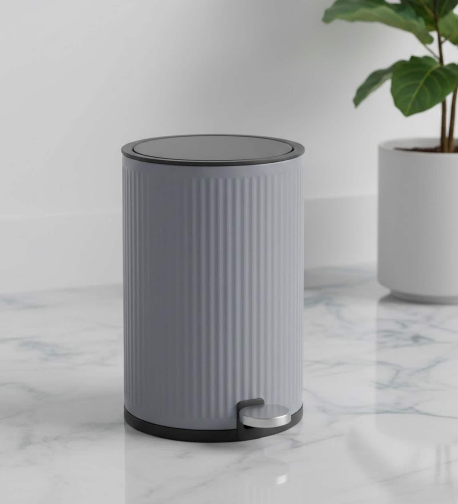 Silver Metal Nova Trash Bin 3 Ltr
