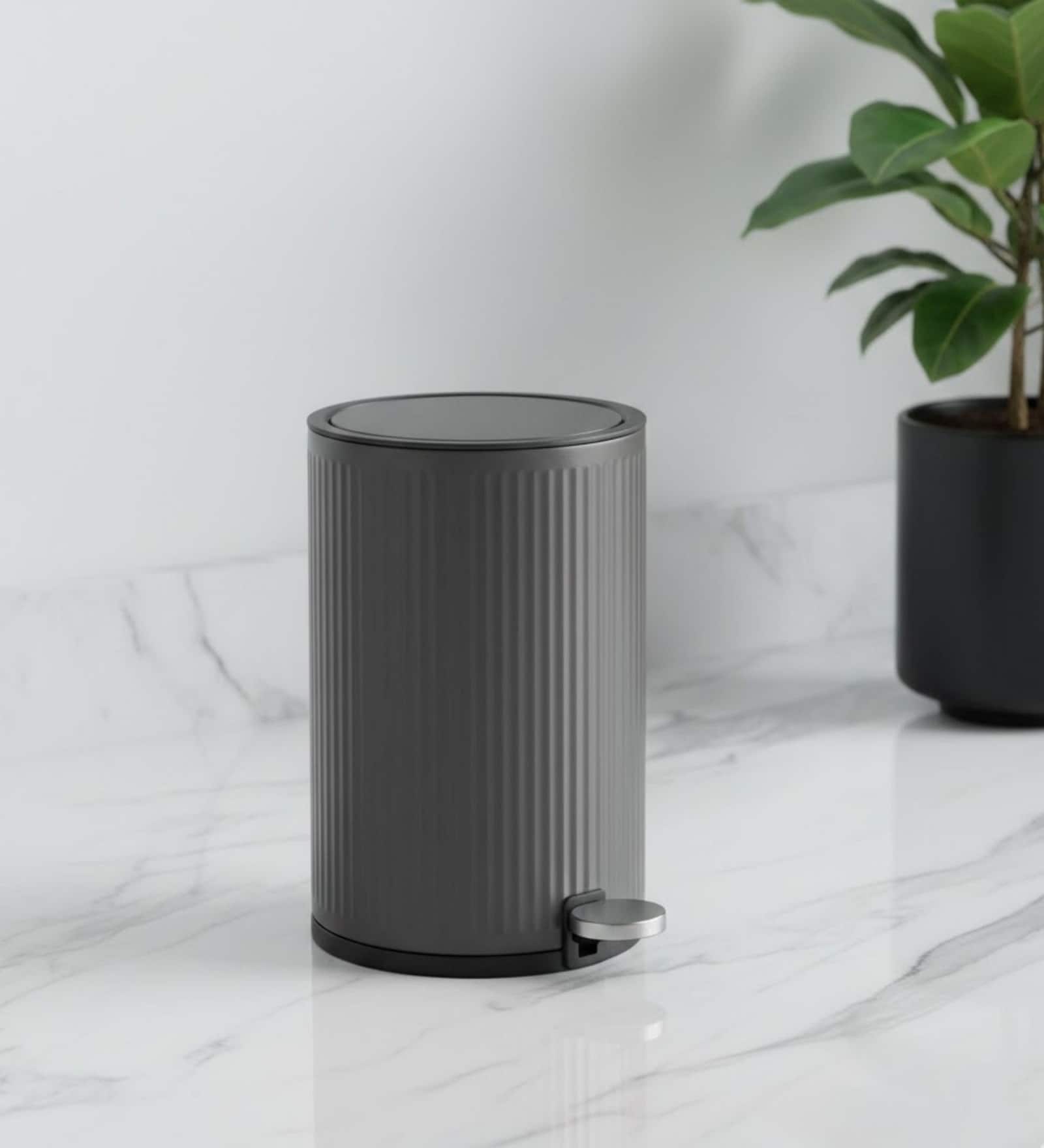 Grey Metal Nova Trash Bin 3 Ltr