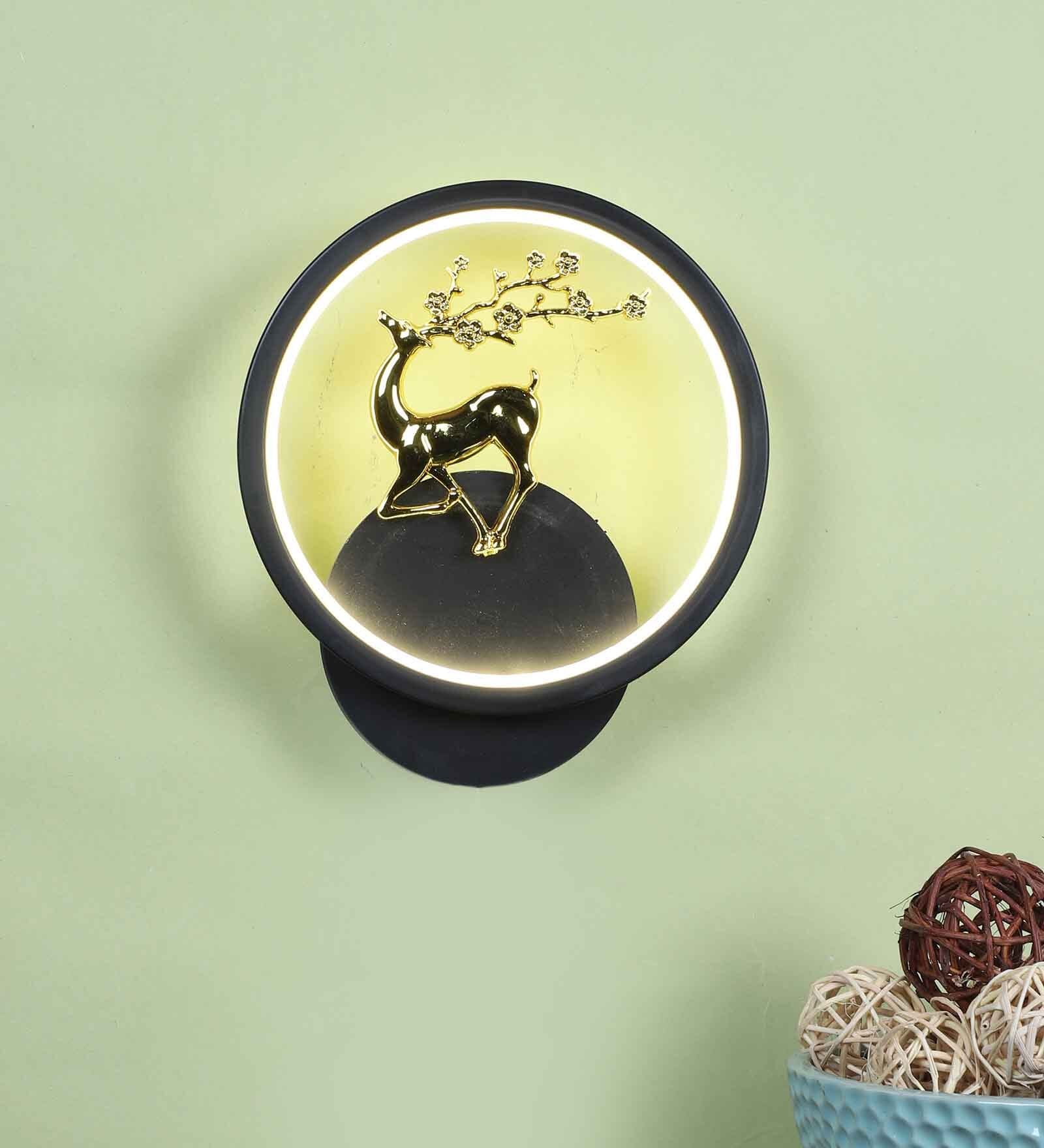 Novaia Black Iron Wall Light  | Inbuilt LED | 
