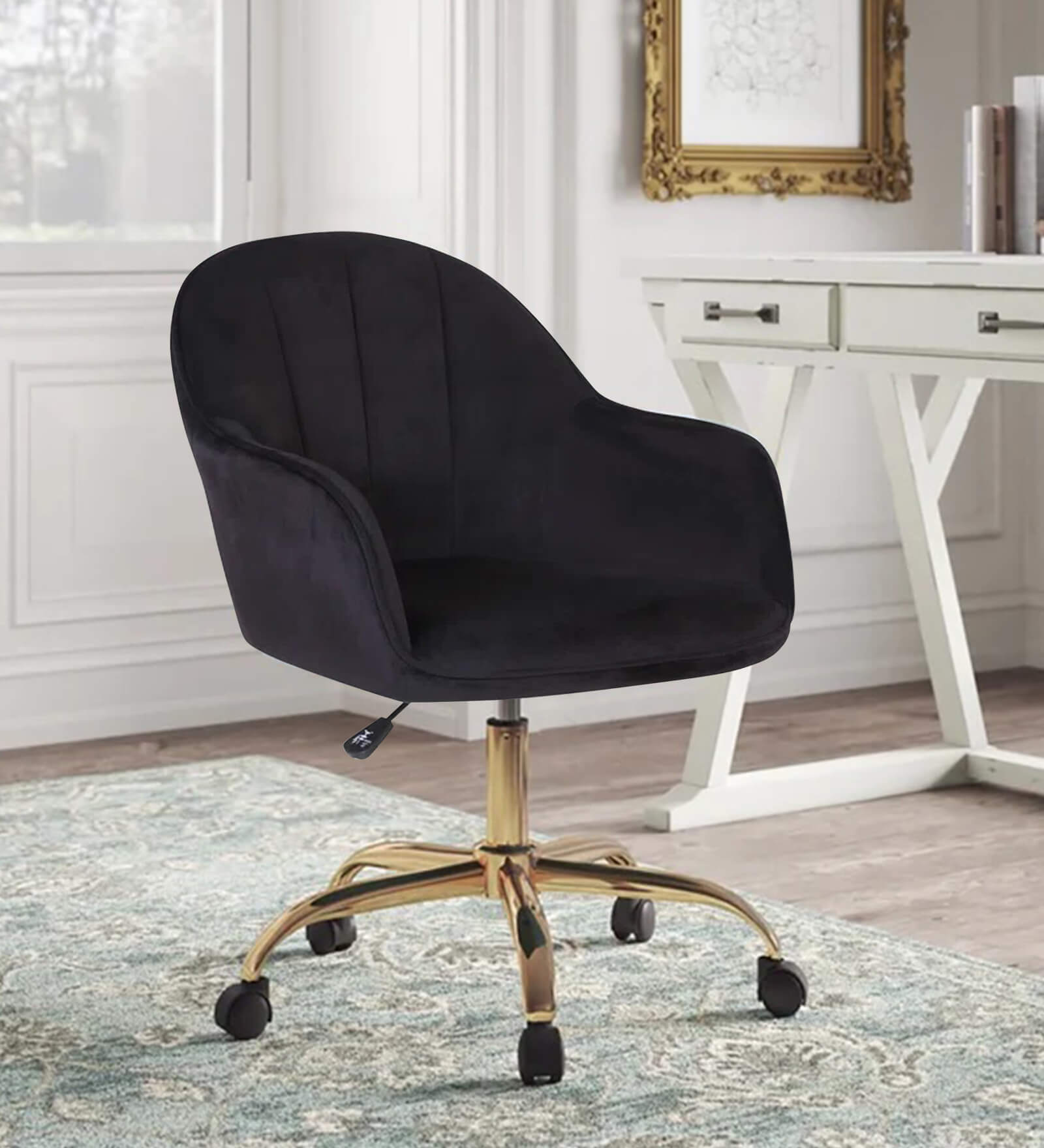 Novas Guest Chair In Black Velvet  Finish