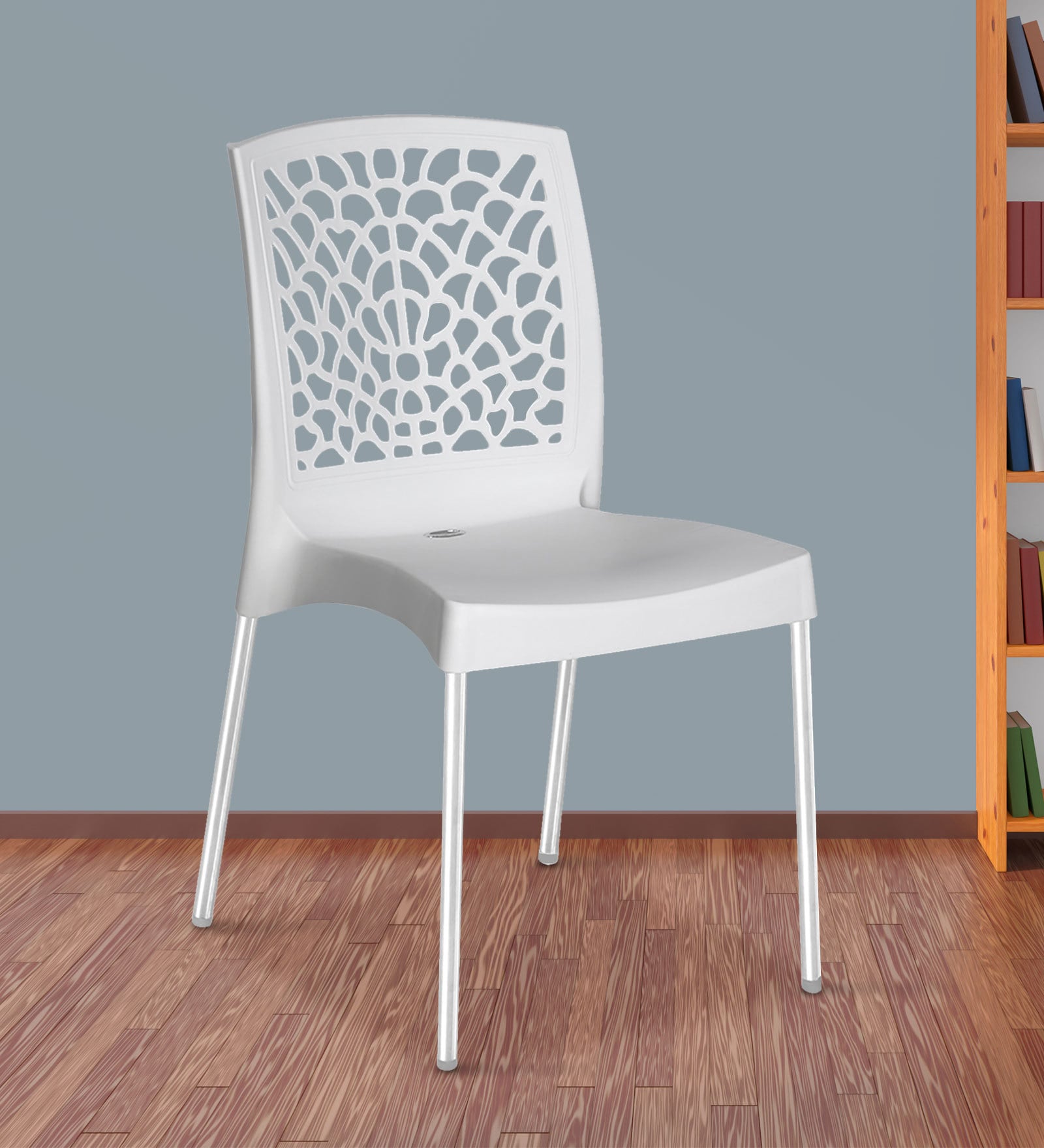 Buy Novella Series 19 Plastic Chair in Milky White Colour by Nilkamal