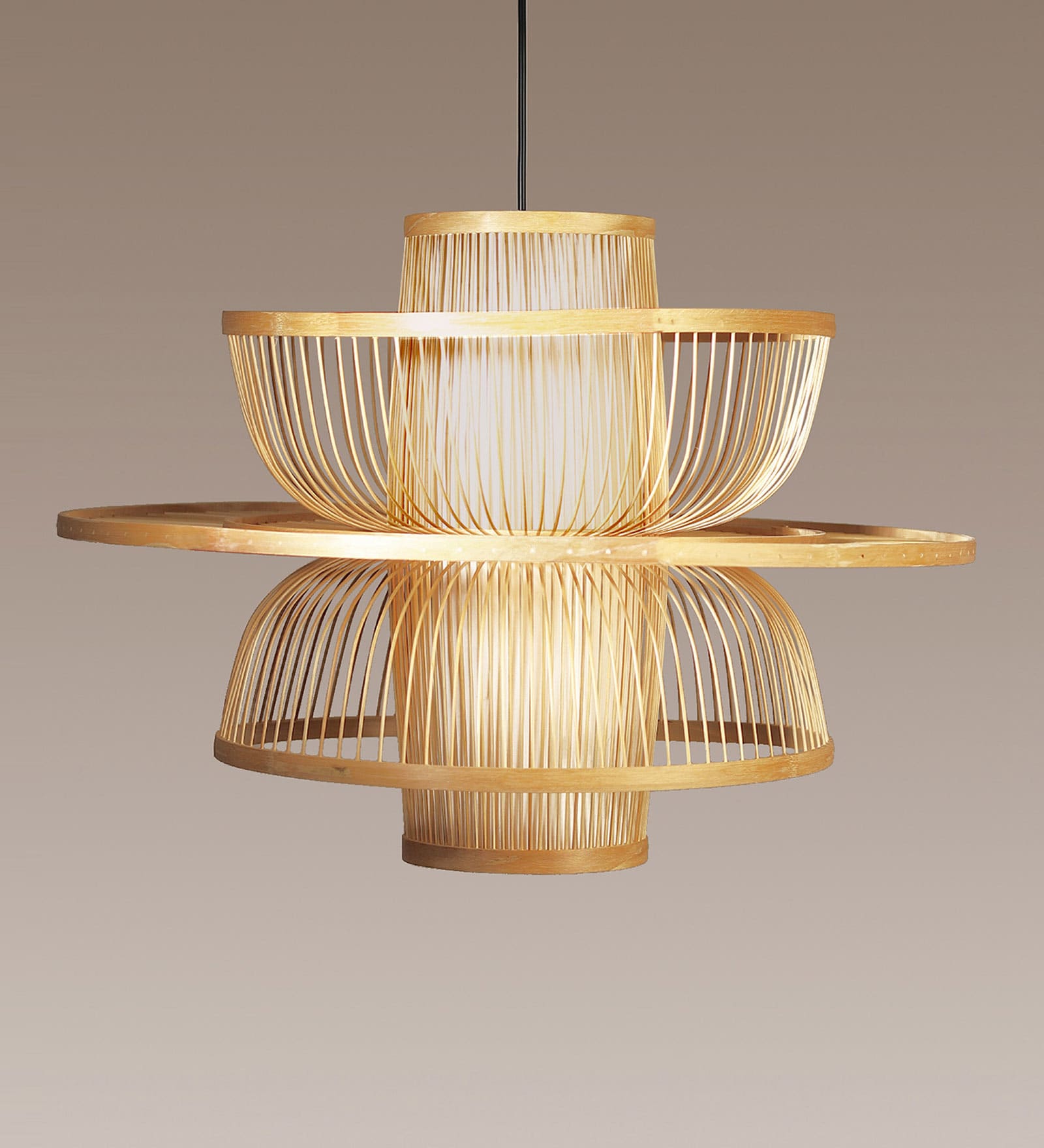 Novelty Handmade Bamboo Pendant Hanging Light (Beige)